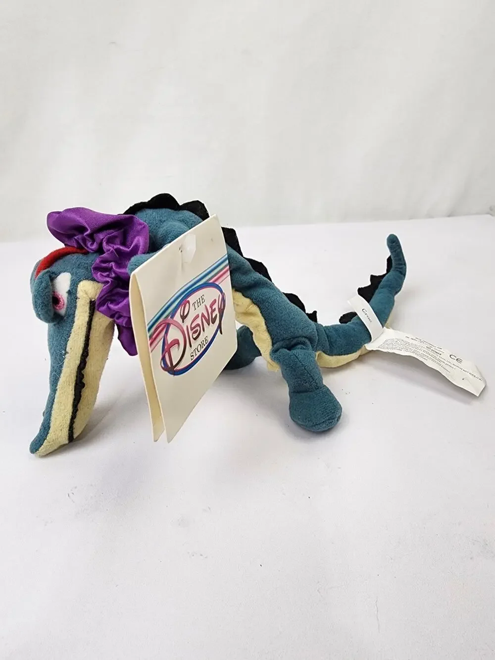 Disney Store Fantasia Alligator Green Bean Bag Plush Stuffed Toy Vintage w Tags